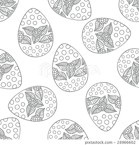 Seamless vector pattern with doodle Easter eggs. - Stock Illustration ...