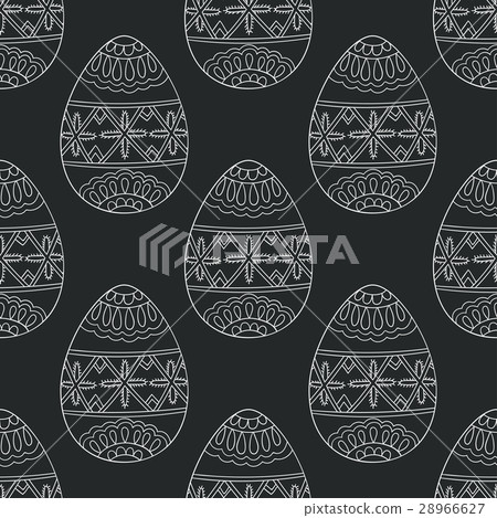 Seamless vector pattern with doodle Easter eggs. - Stock Illustration ...