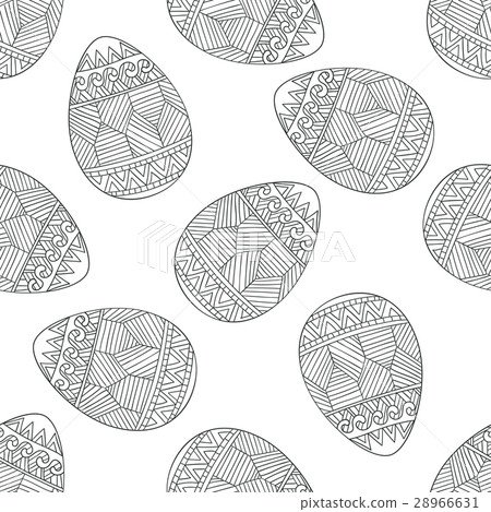 Seamless vector pattern with doodle Easter eggs. 28966631