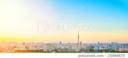 Tokyo skyline with miniature Tilt-shift effect 28966670