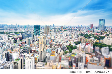 Tokyo skyline with miniature Tilt-shift effect Tokyo skyline with miniature Tilt-shift effect 28966673