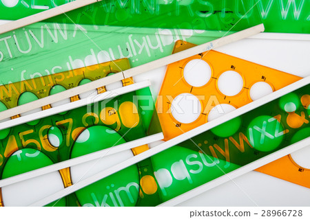 Green and orange stencils 28966728