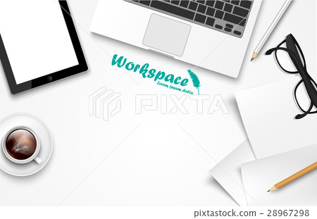 workspace with laptop, phone, notebook workspace with laptop, phone, notebook 28967298
