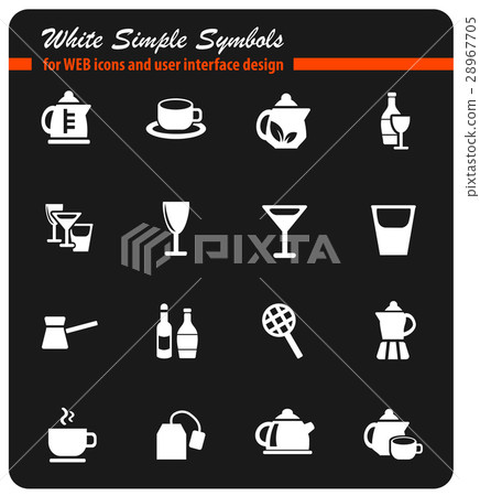 utensils for beverages icon set 28967705