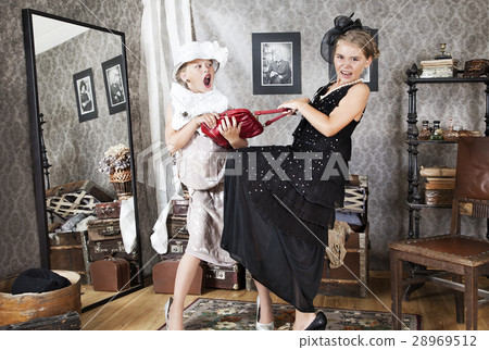 Little girls Having Argument for handbag 28969512