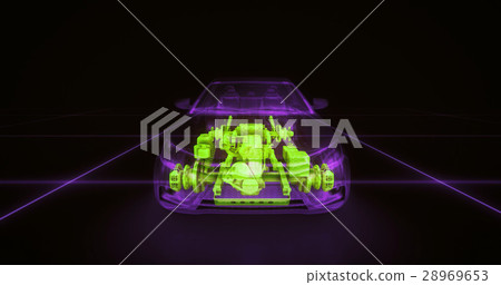Abstract animation of a car in 28969653