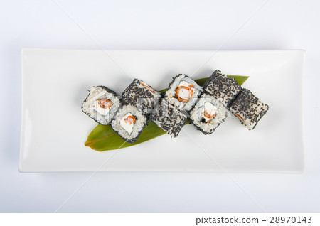 sushi roll with shrimp, Philadelphia cheese sesame sushi roll with shrimp, Philadelphia cheese sesame 28970143