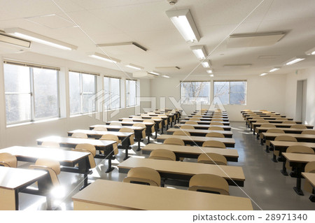 A bright classroom of the school, a line of sight from the teacher 28971340