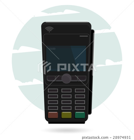 Pos terminal in flat style. Pos payment Pos terminal in flat style. Pos payment 28974931