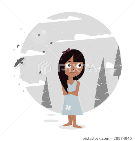 Sad girl lost in the woods 28974940