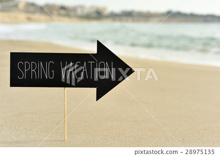 text spring vacation in signboard 28975135