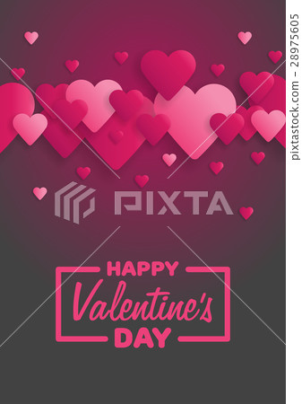 Greeting Card Happy Valentine's Day. Lettering 28975605