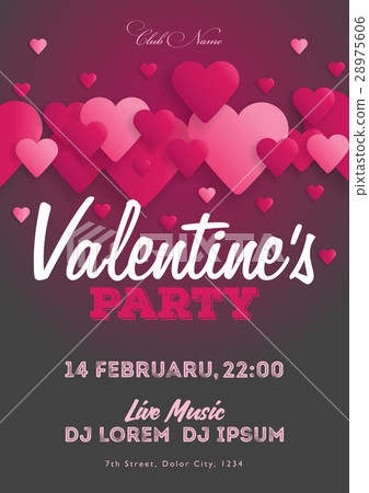 Valentine's Day invitation flyer. The template for 28975606