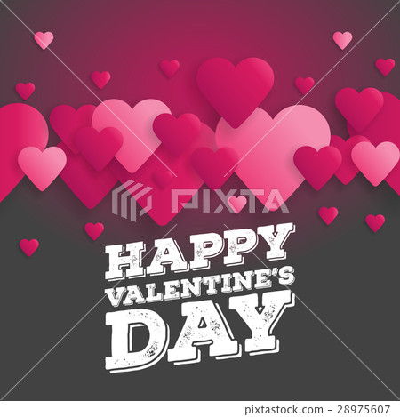 Greeting Card Happy Valentine's Day. Lettering 28975607