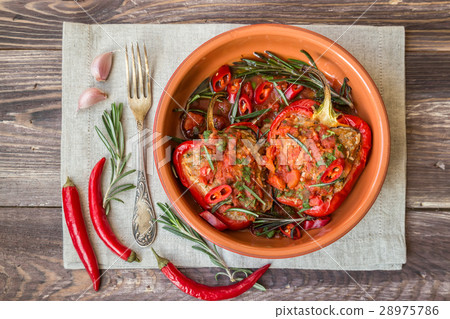 Stuffed red peppers 28975786