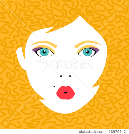 Young woman face portrait in colorful make up Young woman face portrait in colorful make up 28976542