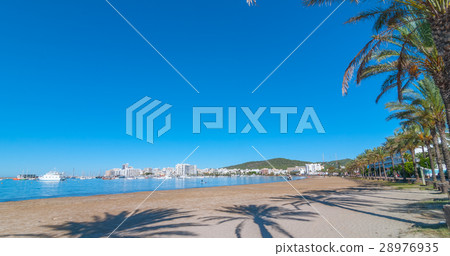 Beach in Sant Antoni de Portmany, Ibiza, Spain. 28976935