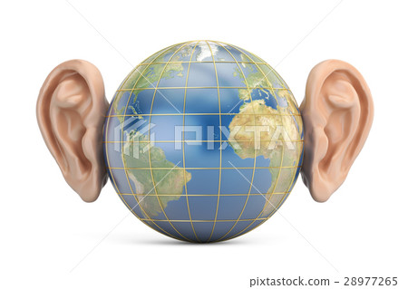 Earth with ears, 3D rendering 28977265