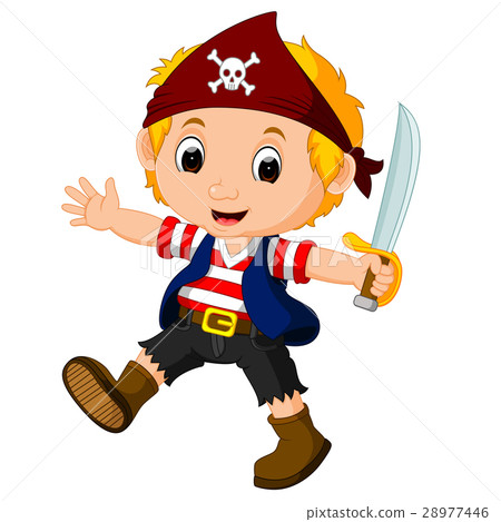 kid boy pirate cartoon 28977446