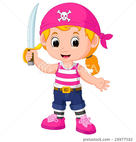 kids girl pirate cartoon kids girl pirate cartoon 28977582