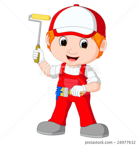 Painter with brush and roller 28977632