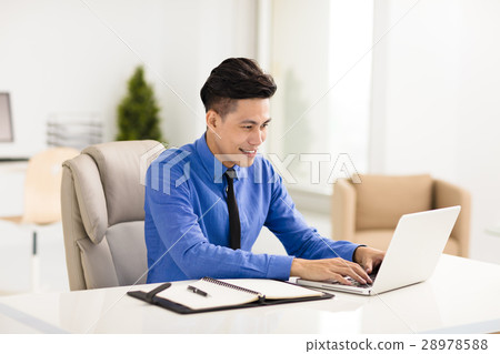 young smiling business man  working in office 28978588