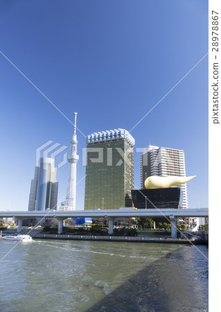東京天空樹晴朗的晴朗的藍天Sumidagawa 東京天空樹晴朗的晴朗的藍天Sumidagawa 28978867
