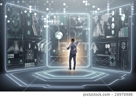Businessman in global business concept Businessman in global business concept 28978986