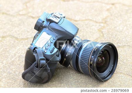 Dropped lens broken single lens reflex camera 28979069