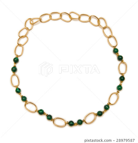 Nice elegant necklace isolated on white background Nice elegant necklace isolated on white background 28979587