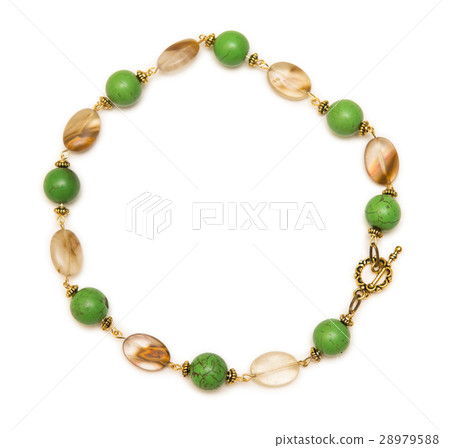 Nice elegant necklace isolated on white background Nice elegant necklace isolated on white background 28979588