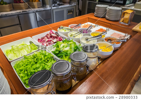Salads on buffet table at restaurant . Salads on buffet table at restaurant . 28980333