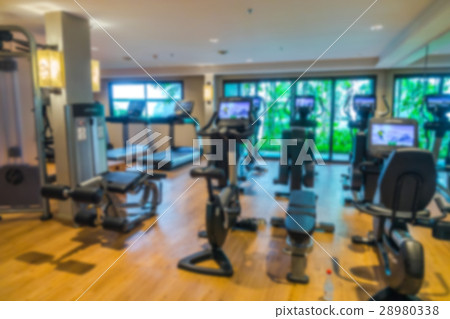 Abstract blur Fitness center with traineger equipments . 28980338