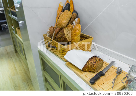 Assortment of fresh pastry on table in buffet . Assortment of fresh pastry on table in buffet . 28980363