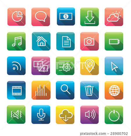 Icon Collection Vector Application Content Concept 28980702