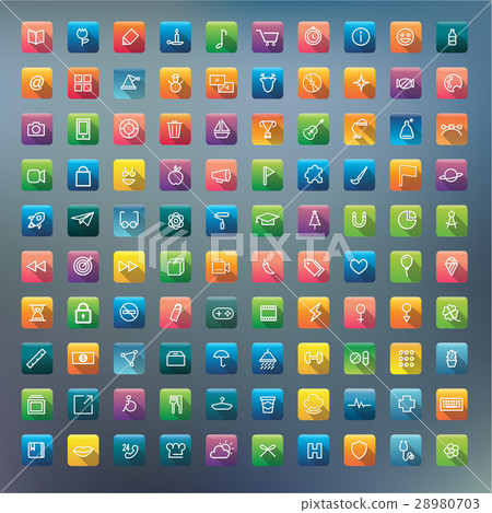 Icon Collection Vector Application Content Concept 28980703