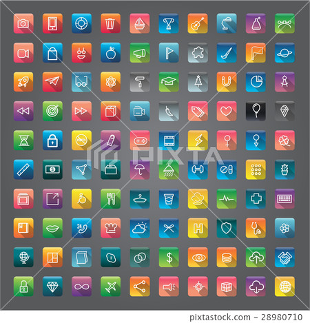 Icon Collection Vector Application Content Concept Icon Collection Vector Application Content Concept 28980710