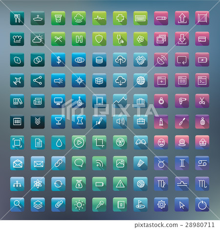 Icon Collection Vector Application Content Concept Icon Collection Vector Application Content Concept 28980711