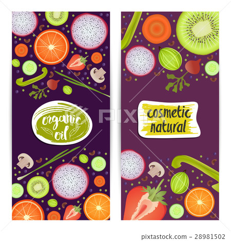 Natural cosmetics vertical flyers set Natural cosmetics vertical flyers set 28981502