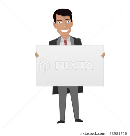 White Board for business. Man in the suit holding 28981736