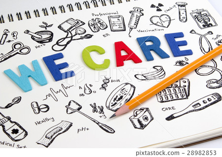 Drawn doodle medicine icon set background. 28982853