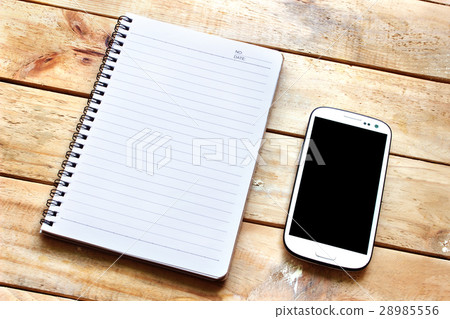 book phone on wood 28985556