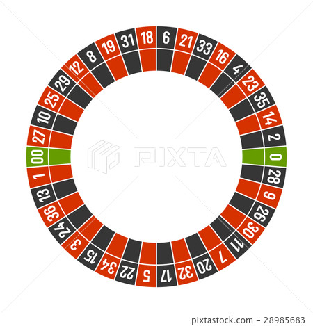 Roulette Casino Wheel Template with Double Zero on 28985683