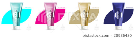 Realistic face or body care cosmetic product set Realistic face or body care cosmetic product set 28986480