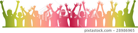 Crowd silhouette gradation 28986965