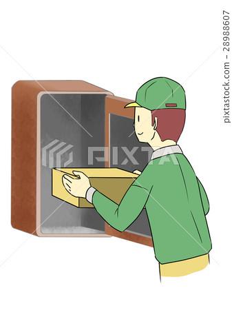 將行李放入交付箱的承運人 28988607