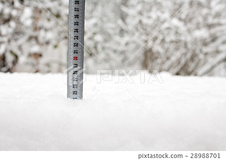 tape measure in snow 28988701
