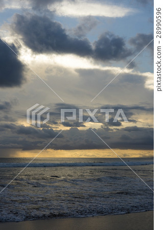 Evening view of Bali Kuta beach 28990596
