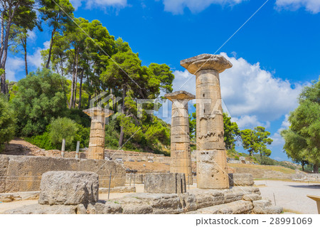 ruins in Ancient Olympia, Elis, Greece 28991069