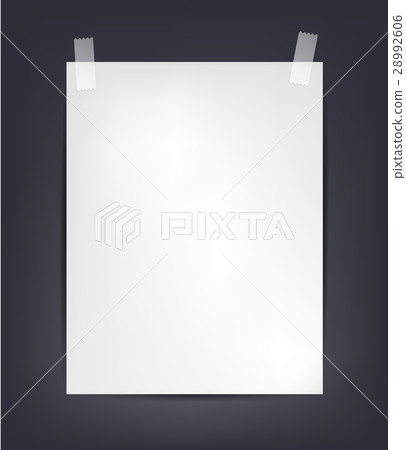 Vector shit of A4 paper with tape on dark 28992606